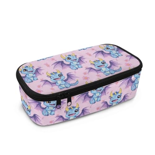 DISNIMO Federmäppchen mit großem Fassungsvermögen und Reißverschluss, Schreibwaren-Aufbewahrungstasche, Stift-Organizer-Tasche, drache, Taschen-Organizer von DISNIMO