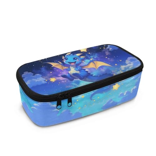 DISNIMO Federmäppchen mit großem Fassungsvermögen und Reißverschluss, Schreibwaren-Organizer für Mädchen, Schulbedarf, Sterndrache, Taschen-Organizer von DISNIMO