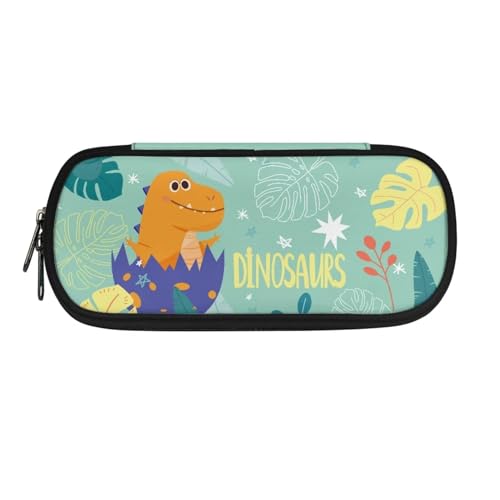 DISNIMO Großes Federmäppchen, großes Fassungsvermögen, tragbar, Büro, Schreibwaren, Make-up-Tasche, Schulbedarf, Cartoon Dinosaurier, M von DISNIMO