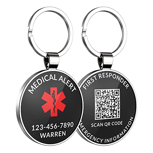 DISONCARE Custom Medical Alert Keychain,QR Medical Alert ID Tags,Epipen Inside Diabetic Type 1 Alert Tag,Online-Profilspeicherung Weitere Informationen|Änderbar DISONCARE Custom Medical Alert Keychain,QR Medical Alert ID Tags,Epipen Inside Diabetic Type 1 Alert Tag,Online-Profilspeicherung Weitere Informationen|Änderbar von DISONTAG