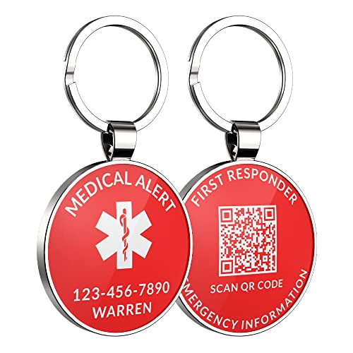 DISONCARE Custom Medical Alert Keychain,QR Medical Alert ID Tags,Epipen Inside Diabetic Type 1 Alert Tag,Online-Profilspeicherung Weitere Informationen|Änderbar DISONCARE Custom Medical Alert Keychain,QR Medical Alert ID Tags,Epipen Inside Diabetic Type 1 Alert Tag,Online-Profilspeicherung Weitere Informationen|Änderbar von DISONTAG