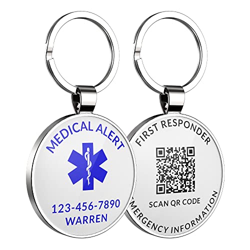DISONCARE Custom Medical Alert Keychain,QR Medical Alert ID Tags,Epipen Inside Diabetic Type 1 Alert Tag,Online-Profilspeicherung Weitere Informationen|Änderbar DISONCARE Custom Medical Alert Keychain,QR Medical Alert ID Tags,Epipen Inside Diabetic Type 1 Alert Tag,Online-Profilspeicherung Weitere Informationen|Änderbar von DISONTAG