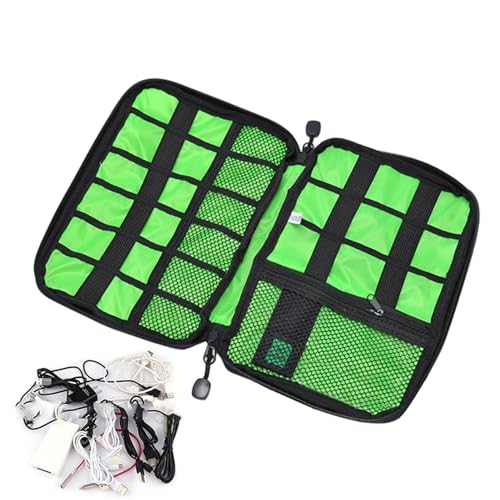 DISPRA Travel Cable Organizer, Shockproof Cable Organizer Bag, Waterproof Portable Cable Organizer Case Nylon Electronics Organizer With Mesh Pockets For Cord, Charger, Phone And Earphones von DISPRA
