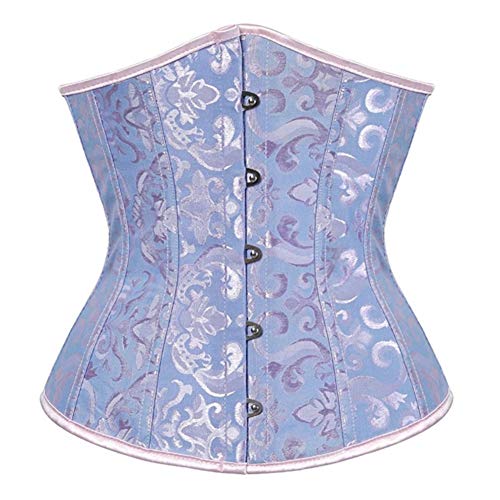 DISSA Damen Große Größen Schnürt Sich Corsage Korsett Unterbrust G-String Top Korsett Kunststoff entbeint,C120,Blau,XS von DISSA