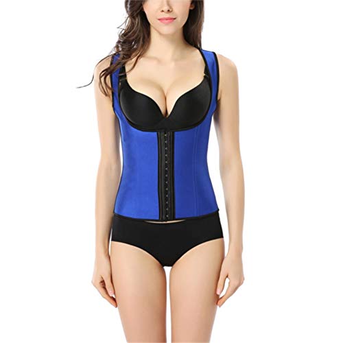 DISSA Damen Große Größen Stahl entbeint Corsage Korsett Unterbrust Top Korsett Elastisch,C609,Blau,XXL von DISSA