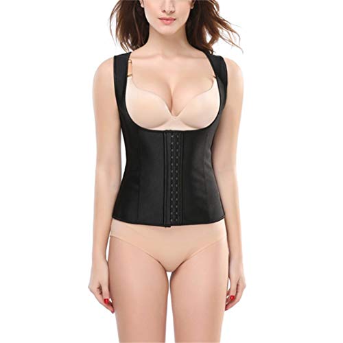 DISSA Damen Große Größen Stahl entbeint Corsage Korsett Unterbrust Top Korsett Elastisch,C609,Schwarz,5XL von DISSA