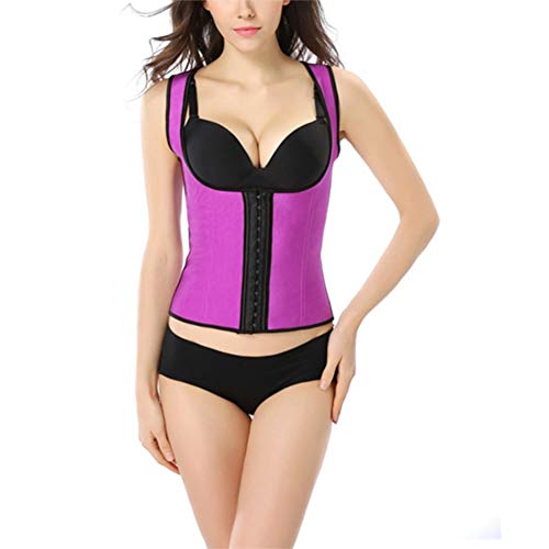 DISSA Damen Große Größen Stahl entbeint Corsage Korsett Unterbrust Top Korsett Elastisch,C609,Violett,XL von DISSA