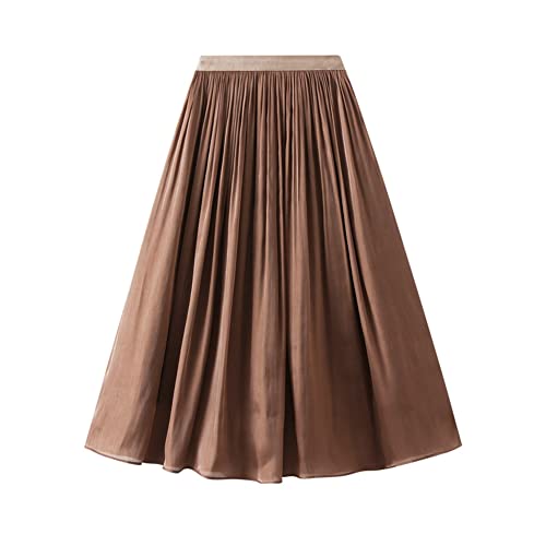 DISSA Damen Mittellanger Mode Rock A-Linie Faltenrock Einfarbig Elegante Gelb A-Linie Röcke,Einheitsgröße,SK9818 DISSA Damen Mittellanger Mode Rock A-Linie Faltenrock Einfarbig Elegante Gelb A-Linie Röcke,Einheitsgröße,SK9818 von DISSA
