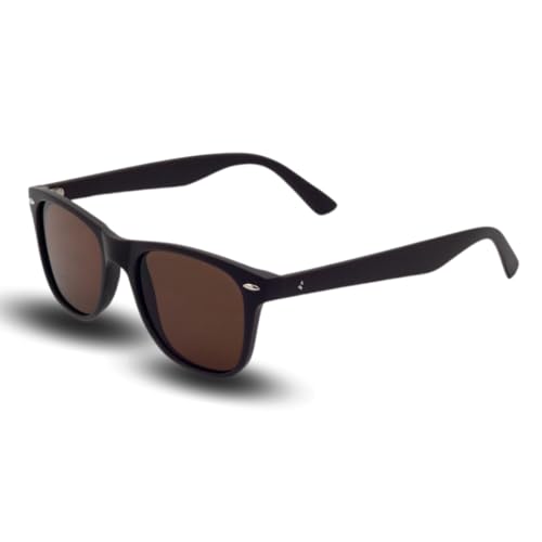 DISTRIBUZIONE 3D Navigare NA1102 Unisex-Sonnenbrille, UV400-Schutz, Gestell aus Polycarbonat und eckige Gläser, Schwarz-Braun Matt (A), Medium von DISTRIBUZIONE 3D