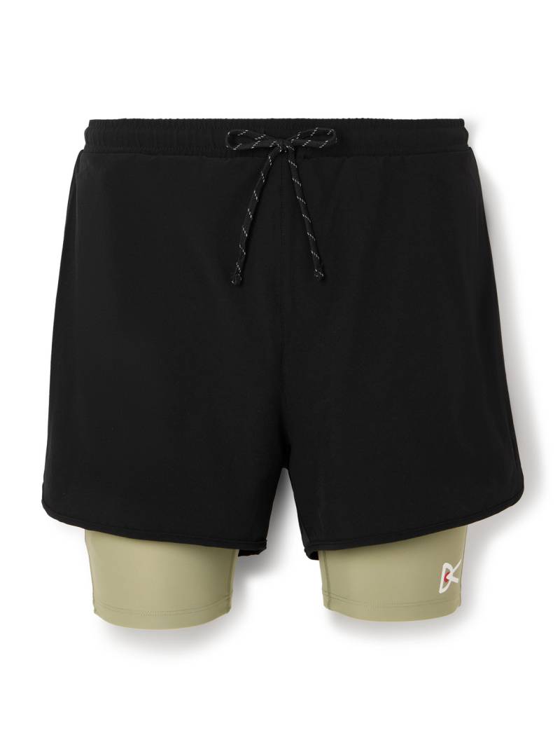 DISTRICT VISION - Layered Straight-Leg Logo-Print Shell and Stretch Recycled-Jersey Shorts - Men - Black - L von DISTRICT VISION