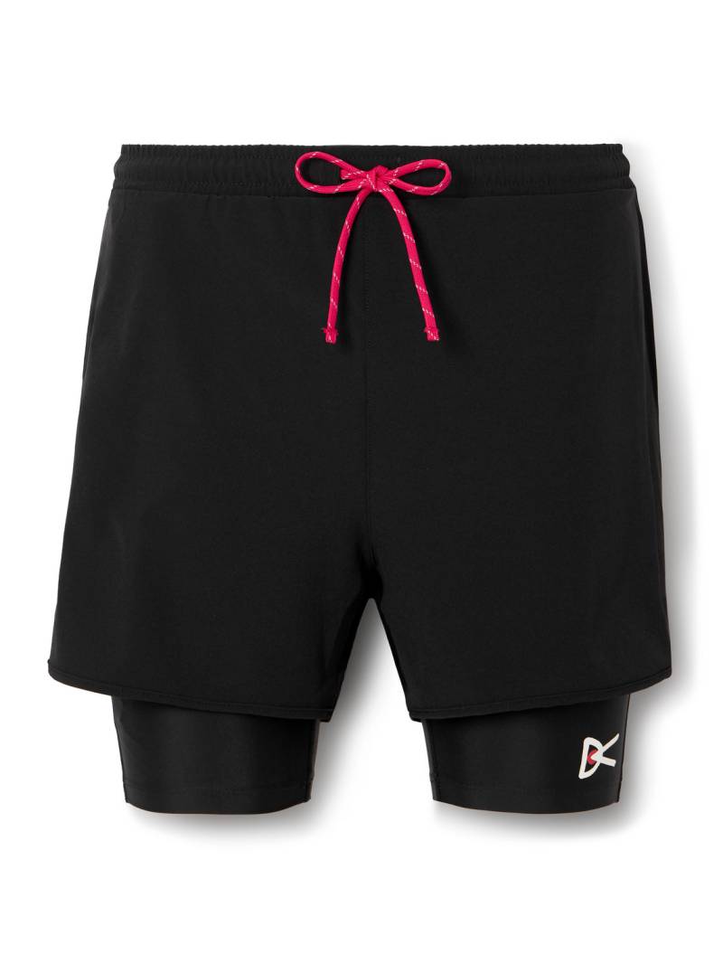 DISTRICT VISION - Layered Straight-Leg Logo-Print Shell and Stretch Recycled-Jersey Shorts - Men - Black - L von DISTRICT VISION