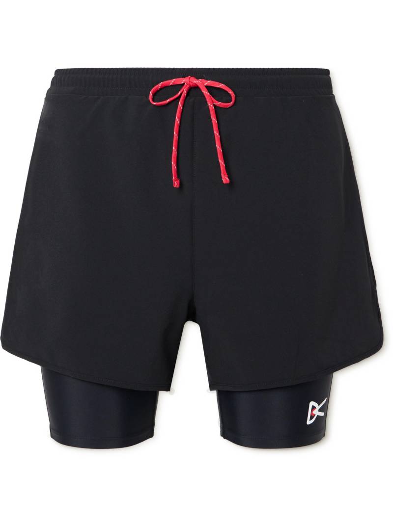 DISTRICT VISION - Layered Straight-Leg Logo-Print Shell and Stretch Recycled-Jersey Shorts - Men - Black - M von DISTRICT VISION