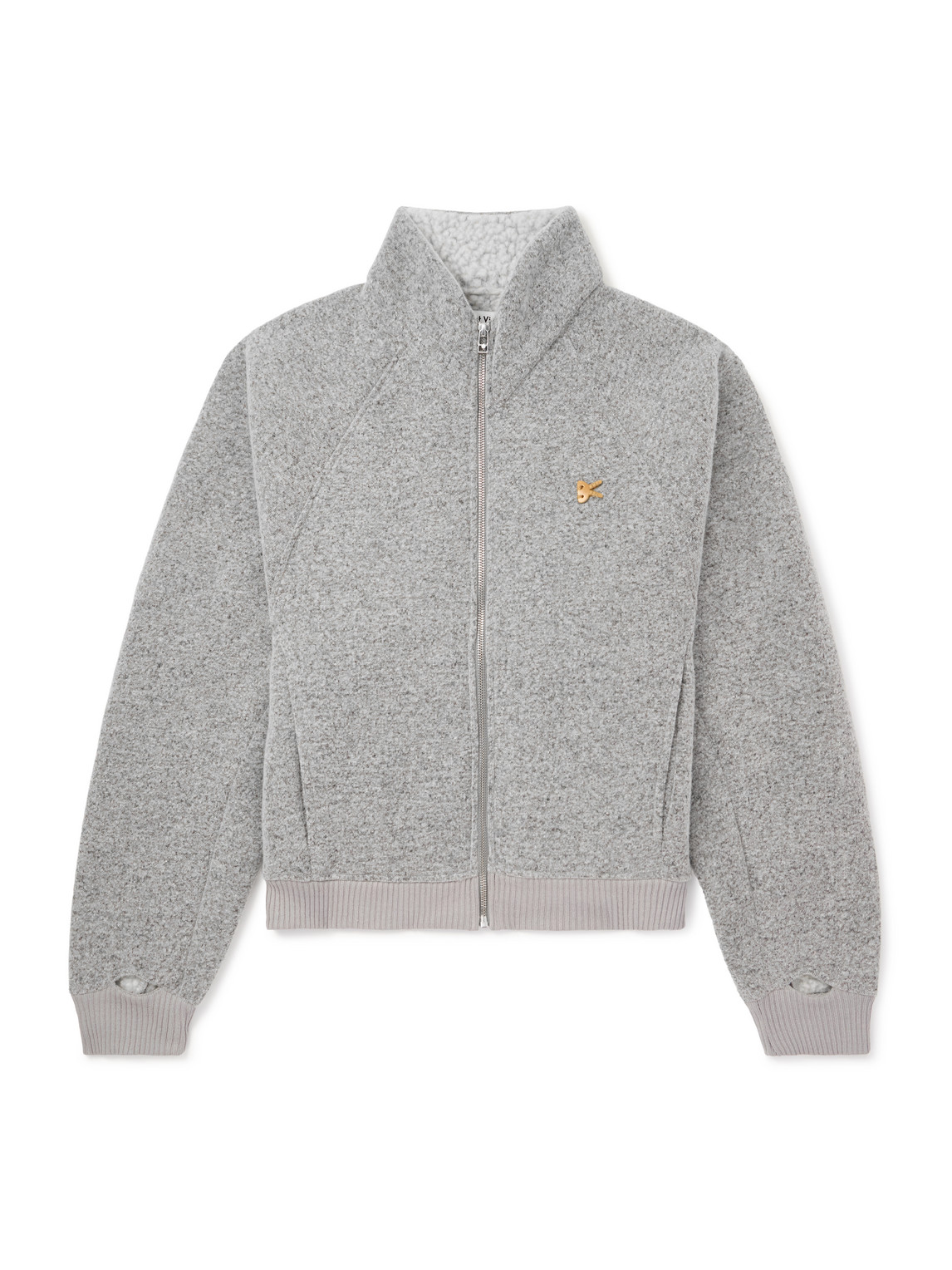 DISTRICT VISION - Logo-Appliquéd Wool-Blend Zip-Up Sweater - Men - Gray - M von DISTRICT VISION
