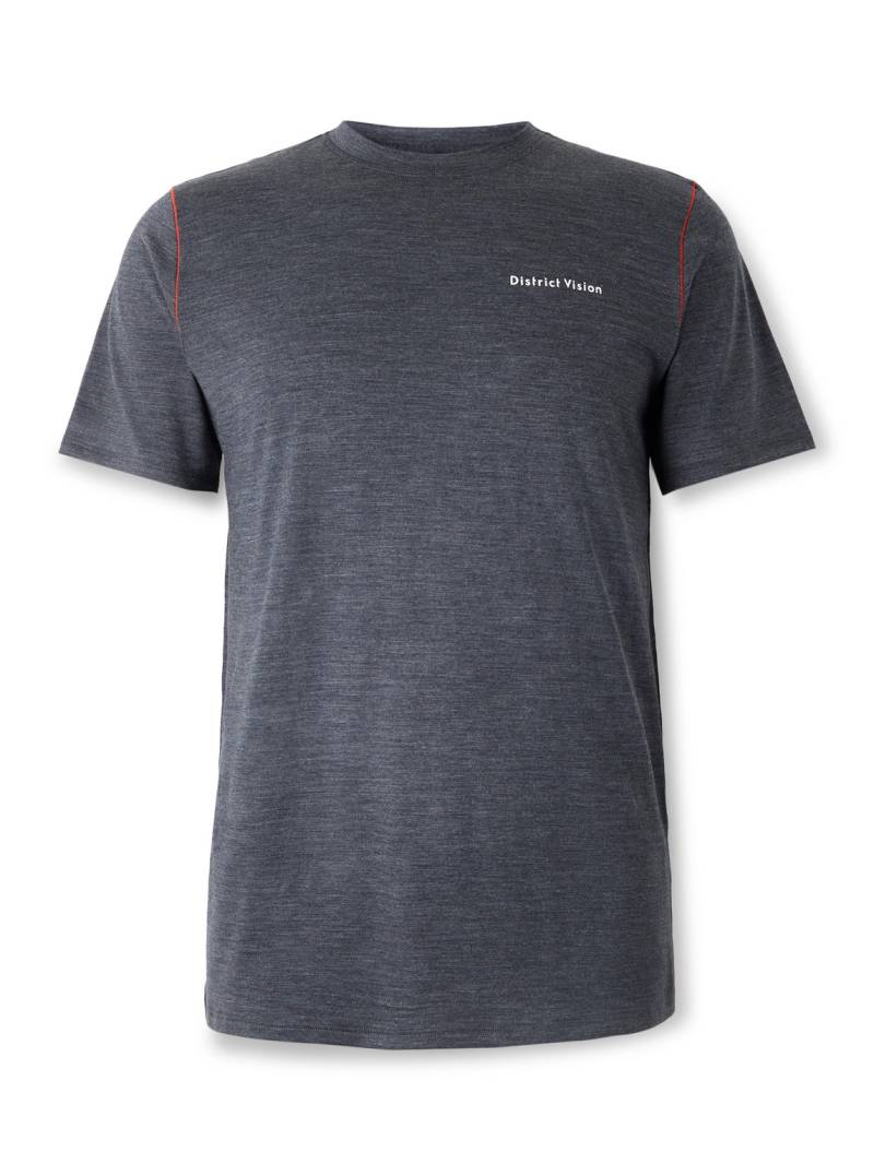 DISTRICT VISION - Logo-Print Merino Merino Wool-Jersey Base Layer - Men - Gray - L von DISTRICT VISION