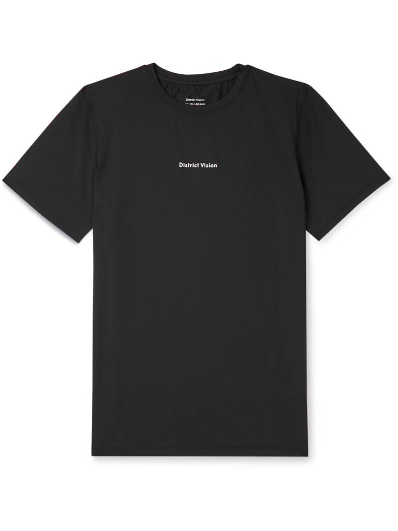 DISTRICT VISION - Logo-Print Perforated Aloe Stretch-Jersey T-Shirt - Men - Black - XL von DISTRICT VISION