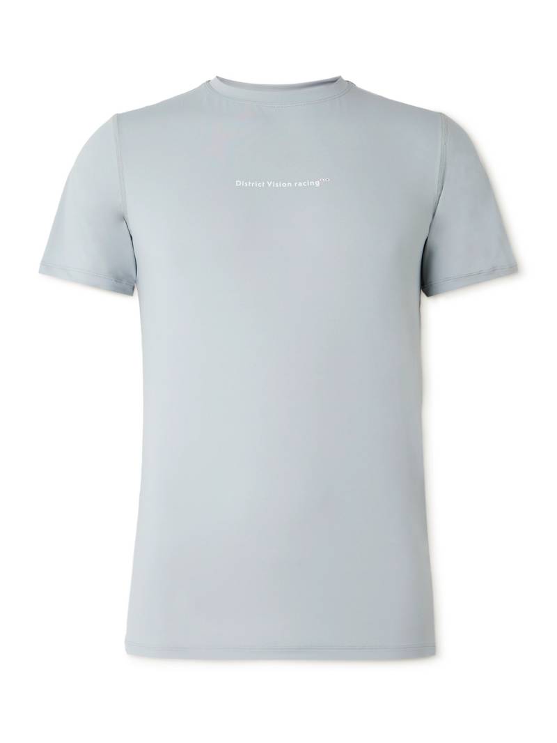DISTRICT VISION - Logo-Print Perforated Aloe Stretch-Jersey T-Shirt - Men - Gray - XL von DISTRICT VISION
