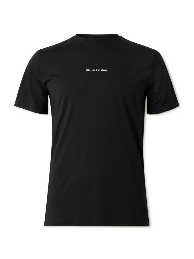 DISTRICT VISION - Logo-Print Perforated Stretch-Jersey T-Shirt - Men - Black - XL von DISTRICT VISION