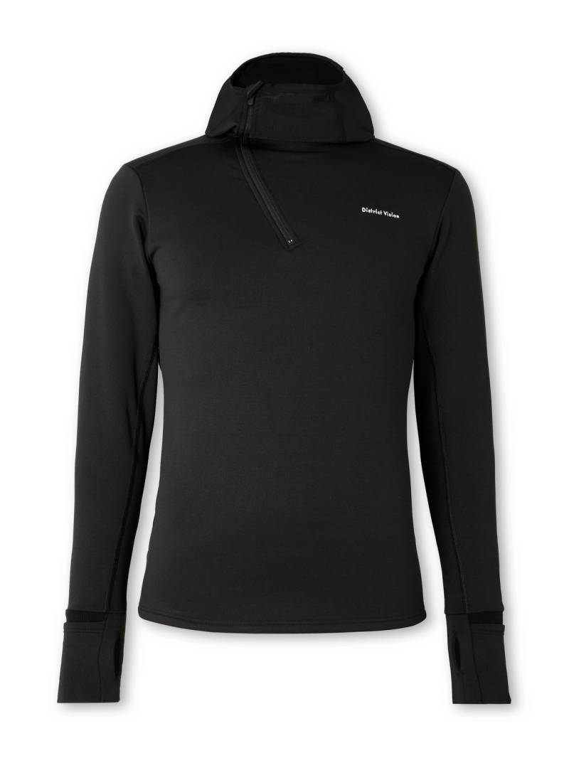 DISTRICT VISION - Logo-Print Stretch Recycled-Fleece Hoodie - Men - Black - S von DISTRICT VISION