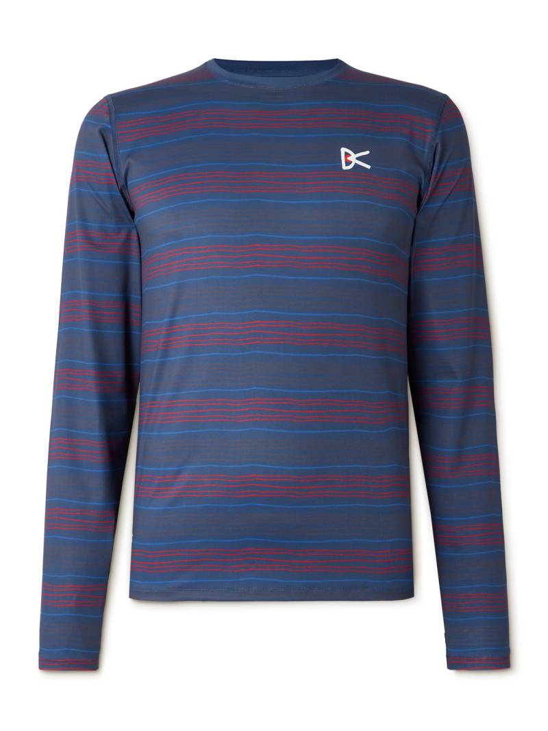DISTRICT VISION - Logo-Print Striped Stretch-Jersey Running Top - Men - Blue - M von DISTRICT VISION