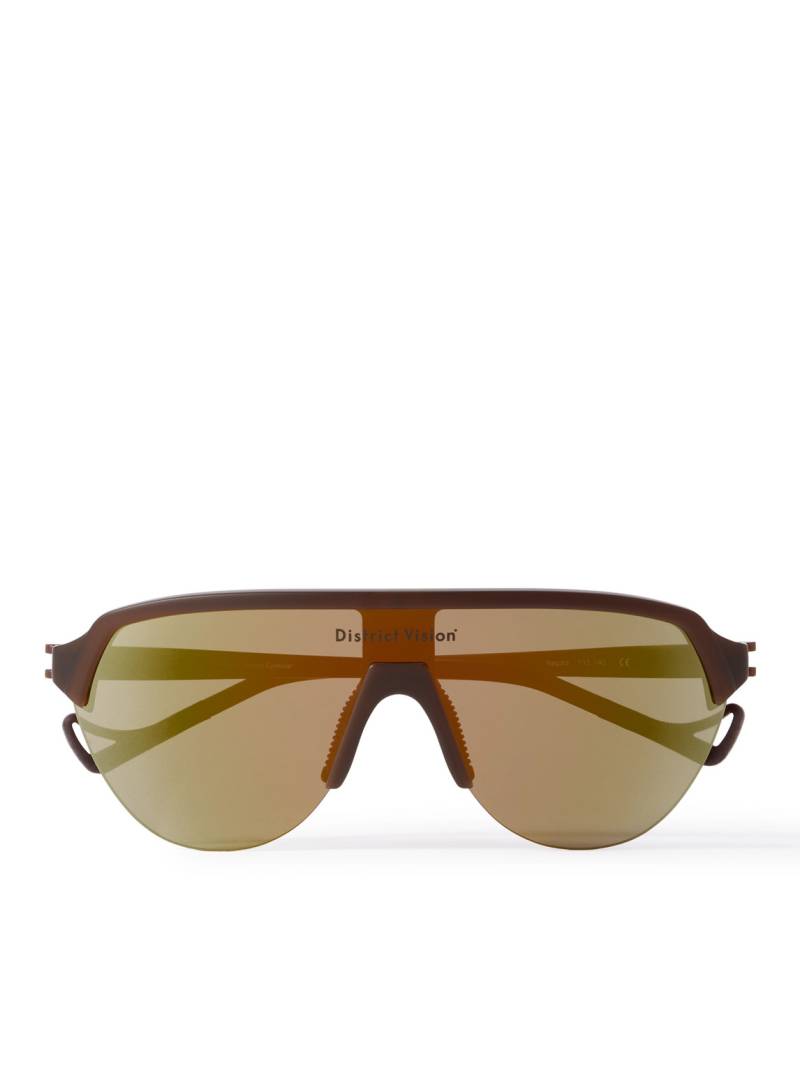 DISTRICT VISION - Nagata Speed Blade Nylon and Titanium Sunglasses - Men - Brown von DISTRICT VISION