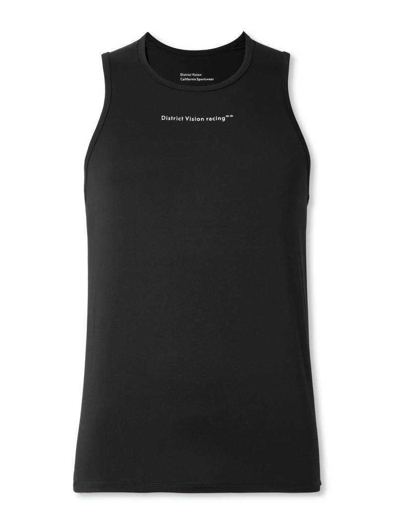 DISTRICT VISION - Perforated Logo-Print Aloe Stretch-Jersey Tank Top - Men - Black - L von DISTRICT VISION