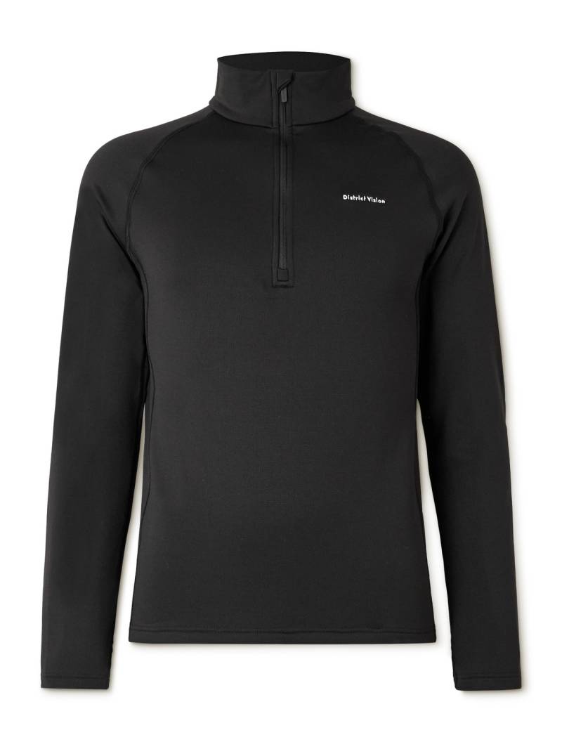 DISTRICT VISION - Slim-Fit Logo-Print Recycled Tech-Fleece Half-Zip Jacket - Men - Black - L von DISTRICT VISION