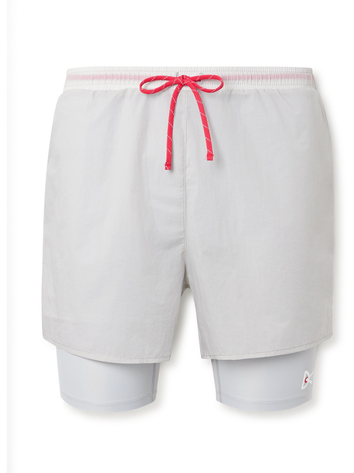 DISTRICT VISION - Straight-Leg Layered Logo-Print Nylon-Ripstop Drawstring Shorts - Men - Gray - S von DISTRICT VISION