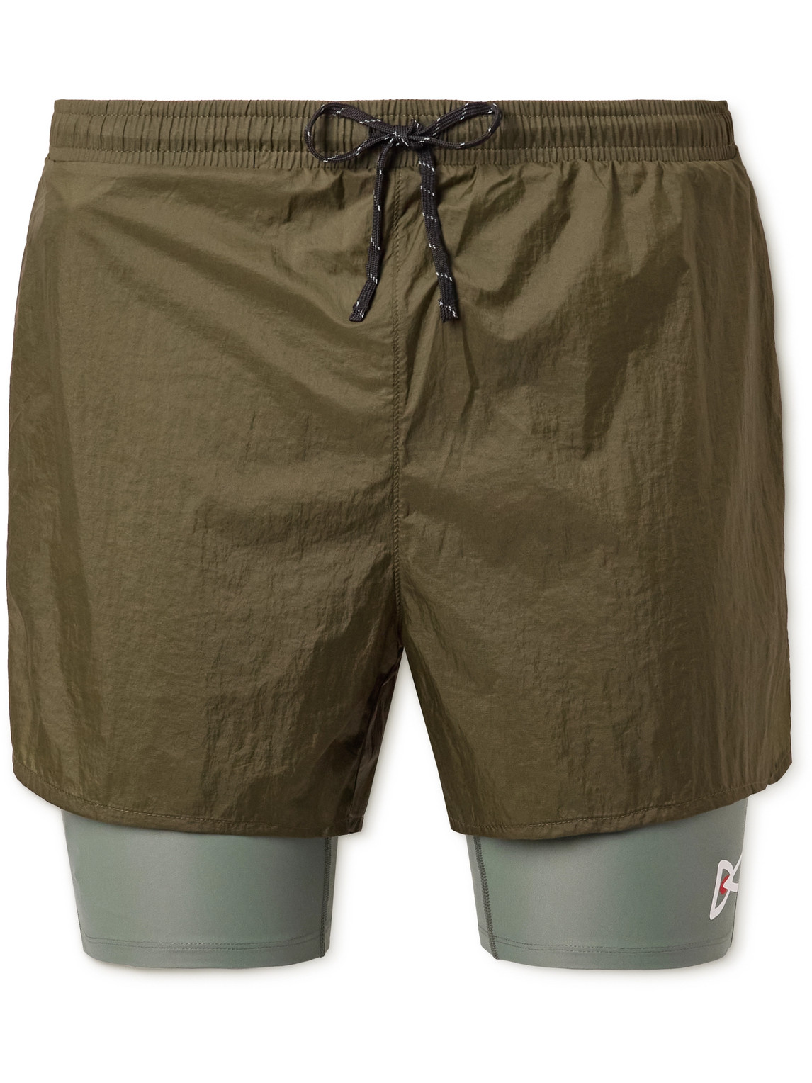 DISTRICT VISION - Straight-Leg Layered Logo-Print Nylon-Ripstop Drawstring Shorts - Men - Green - XL von DISTRICT VISION