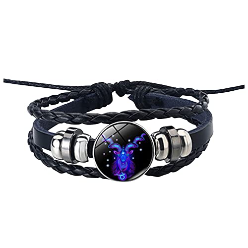 DITUDO VOGOYO Damen Constellation Leather Twelve Bracelets Armband and Rope Herrenarmbänder Athletic Watch Bracelet/Fußkettchen Armband von DITUDO