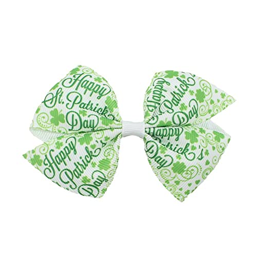 St. Patrick's Day Schleife Haarnadel Haarbänder Elastische Haarbänder Niedlicher Klee Seil Mädchen Ring for Kinder Haar Kopfbedeckung Haar Haarspange Haarschmuck (Color : F) von DITUDO