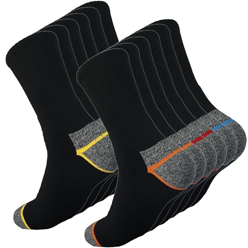 DIVABONNA 6 Paar Herren Arbeitssocken - Herren Thermosocken - Herren Wintersocken - Verstärkte Baumwoll-Thermosocken von DIVABONNA