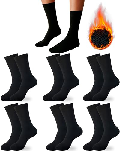 DIVABONNA 6 Paar Herren Thermosocken - Damen Thermosocken - Herren Winter Socken - Damen Winter Socken - Arbeitssocken – Polarsocken (35, 40, SCHWARZ) von DIVABONNA