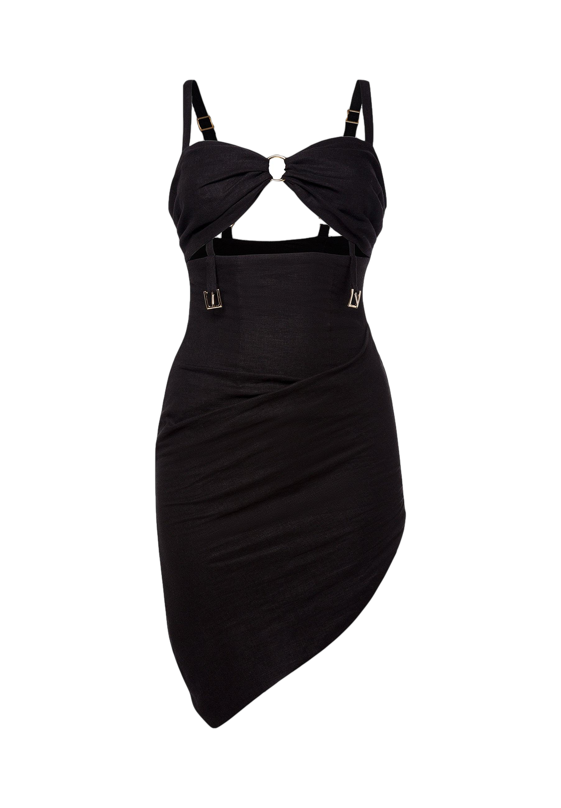 RAISA black linen cut-out dress von DIVALO