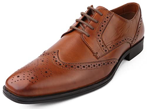 DIVCHI Klassische Oxford-Schuhe für Herren, Business, formelle Brogues, Derby, Schnürschuhe, hellbraun, 42 1/3 EU von DIVCHI