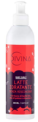Baby Curly Feuchtigkeitsspendende No-Rinse-Milch für Babys mit Afro- und lockigem Haar mit Sheabutter (250ml) von DIVINA BLK