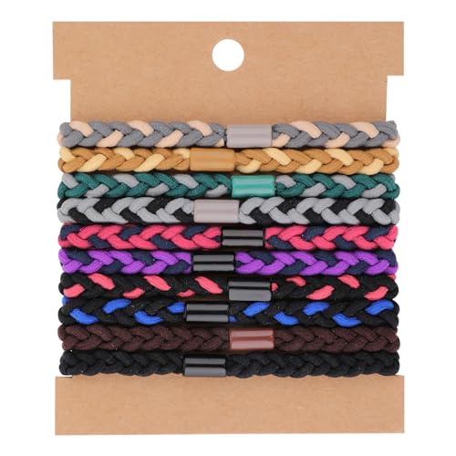 10 Stück Elastische Haargummi Herren und Damen Geflochtener Scrunchies Haargummis Armband Haargummis Hair Tie Zopfhalter Kein Schaden Haarbänder Armbänder von DIVINA VITAE