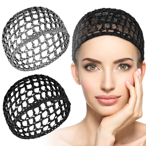 2 Stück Häkel Haarnetz Zum Schlafen Gehäkeltes Haarwickel Für Damen Langes Haar Schlafmütze Schwarz Und Grau Mesh Netz Snood-Mütze Für Frauen Und Mädchen 2 Stück Häkel Haarnetz Zum Schlafen Gehäkeltes Haarwickel Für Damen Langes Haar Schlafmütze Schwarz Und Grau Mesh Netz Snood-Mütze Für Frauen Und Mädchen von DIVINA VITAE