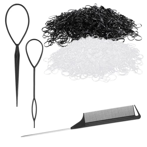 2000 Stück Durchsichtige Mähnengummis Pferd Haargummis Mini Elastische Dünn Haargummi für Kinder Mädchen und Frauen Haar Styling DIY von DIVINA VITAE