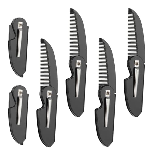 6 Faltbare Bartkamm Männer Taschen Bartkämme Fein Gezahnter Kunststoff Bartschablone Herren Multifunktionaler Schnurrbart Haar Bart Kamm Kleiner Taschenkamm Tragbarer Schnurrbart Kämme von DIVINA VITAE