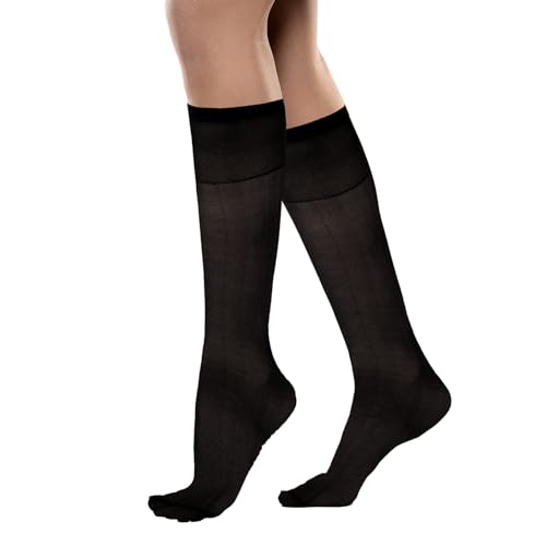 DIVINA VITAE 10 Paar Schwarze Socken Damen Mittellange Strümpfe Durchsichtige Kniestrümpfe Damenstrümpfe Strumpfhosen mit Verstärkten Zehen 20D Kniehohe Nylonsocken Lange Socken von DIVINA VITAE