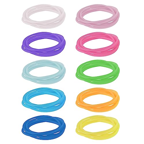 DIVINA VITAE 100 Stück Silikon Armbänder Freundschaftsarmbänder 80er Jahre Bunt Leuchtende Gummiarmbänder Gummi Armband für Halloween Weihnachten Disco Party Erwachsene und Kinder (10 Farben) von DIVINA VITAE