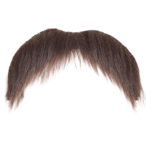 DIVINA VITAE Schnurrbart Selbstklebender Braun Lustige Fake Bart Realistischer Schnurrbart zum Ankleben Gesichtsbart Männer Frauen Halloween Weihnachten Party Cosplay Zubehör von DIVINA VITAE