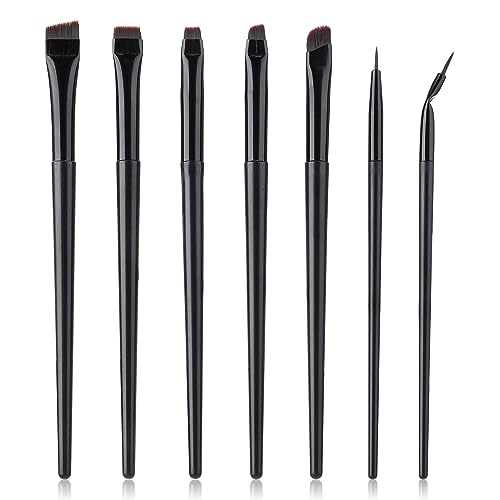 7 Stück Eyeliner Pinsel Set Feiner Abgewinkelter Eyeliner Pinsel Präzisions Gel Eyeliner Makeup Pinsel Set Augenbrauen Pinsel Eyeliner Werkzeug für Lidschatten Augenbrauen Concealer von DIVINA VITAE