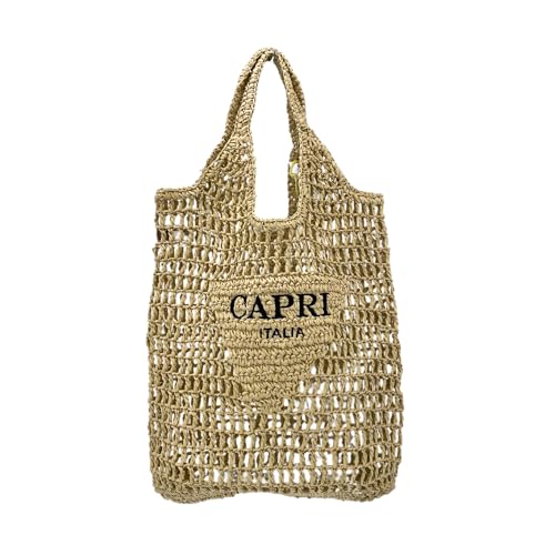 DIVINA CABRERA BAG135 Tote Bag aus Stroh, perforiert, 38 x 39 cm, Seil - Capri Edition, 38x39 centimeters von DIVINA