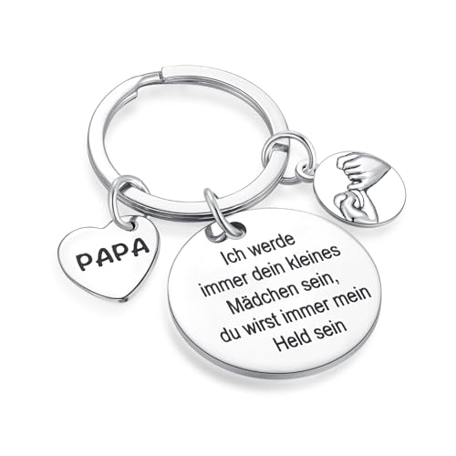 Beste Papa Geschenk Ich werde immer dein kleines Mädchen sein, du wirst immer mein Held sein Schlüsselanhänger Papa Vatertagsgeschenk Geburtstag Weihnachtsgeschenke von der Tochter an den Vater von DIVSIC