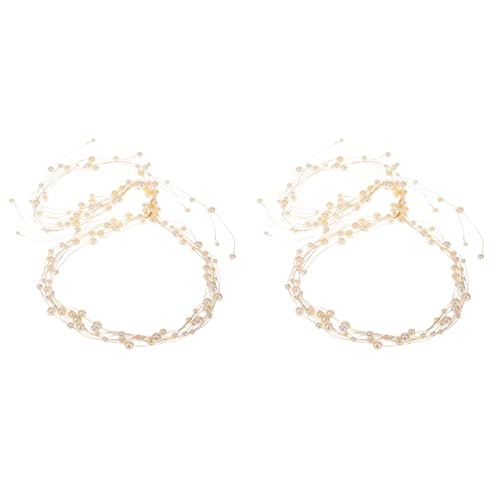 Haarnadel 2pcs Hochzeit Stirnband Braut Braut Haarrebe Hochzeit Haarrebe Rose Gold Haarrebe Perlen Haar von DIXII