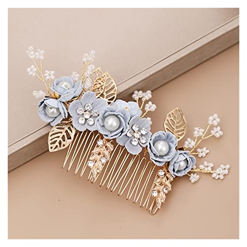 Haarnadel Blaue Blume Haarkamm Haarschmuck Braut Tiara Hochzeit Haarschmuck Frauen Kopfschmuck Handgemachter Brautschmuck Kopfschmuck von DIXII