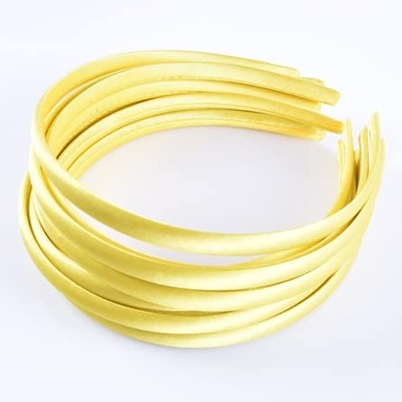 Stirnbänder for Frauen 10 teile/los Ebene 10 MM Satin Stirnband Mädchen Stoff Bedeckt Harz Haarbänder Kunststoff Stirnbänder Kinder Gummibänder Haarschmuck Mode Stirnbänder Haarreifen (Color : Maize von DIXII