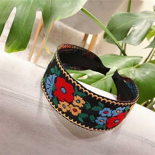 Stirnbänder for Frauen Stickerei Blume Stirnbänder for Frauen Korea Stirnband National Style Haarschmuck Buntes Haarband Kopfwickel Haarband Mode Stirnbänder Haarreifen (Color : E, Size : One Size) von DIXII