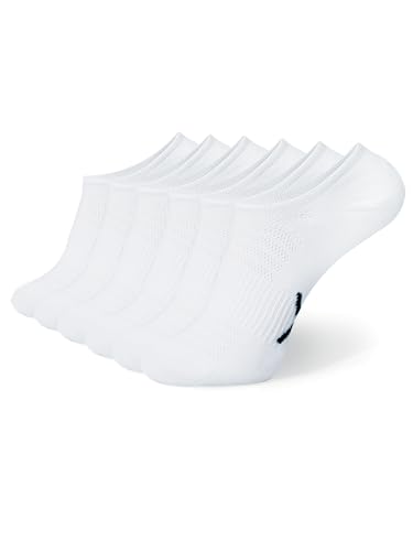 DIXXSON 6er Pack Invisible Socken Recyceltes Nylon für Damen & Herren atmungsaktiv No Show Anti Rutsch Füßlinge 39-42 Weiß von DIXXSON